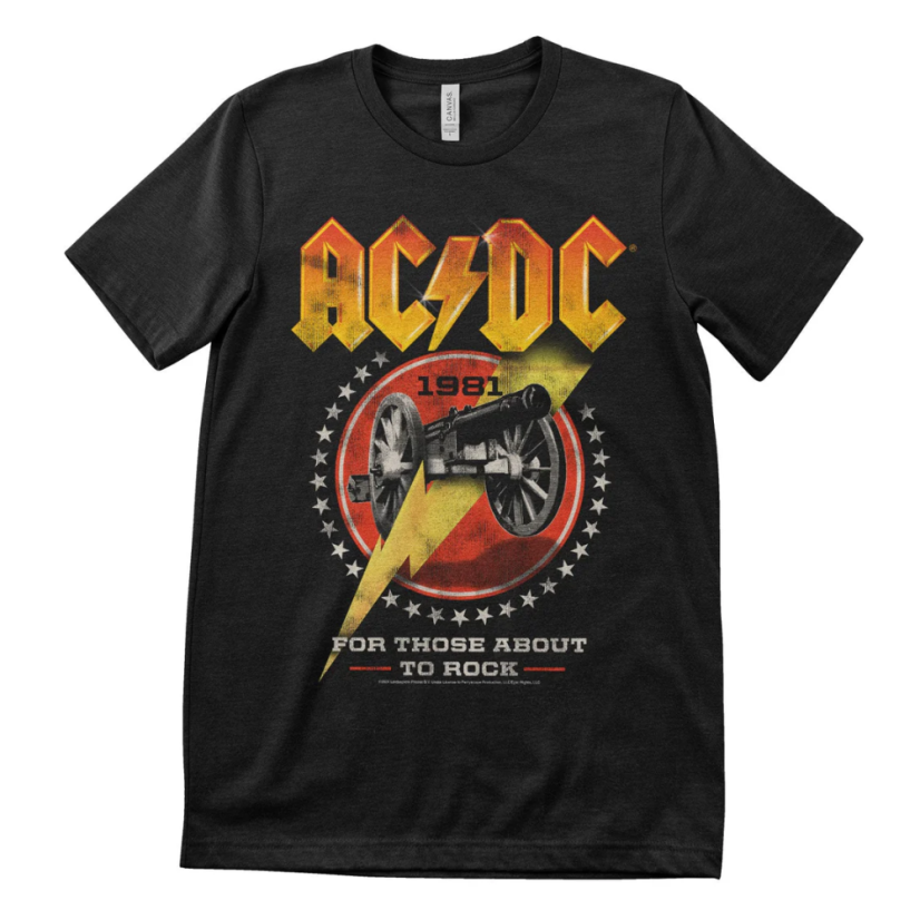 AC/DC 1981 For Those About To Rock (T-Shirt) - Veľkosť: XXL AC/DC 1981 For Those About To Rock (T-Shirt) - Veľkosť: XXL