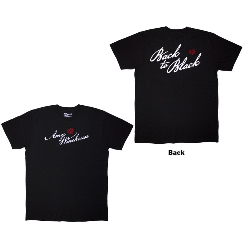 Amy Winehouse - Back To Black (Embellished) (Back Print) (tričko) - Veľkosť: XL Amy Winehouse - Back To Black (Embellished) (Back Print) (tričko) - Veľkosť: XL