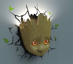 Marvel 3D LED lampa Baby Groot Face