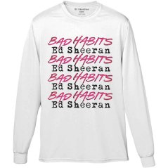 Ed Sheeran - Bad Habits Stack (White) (Long Sleeve)