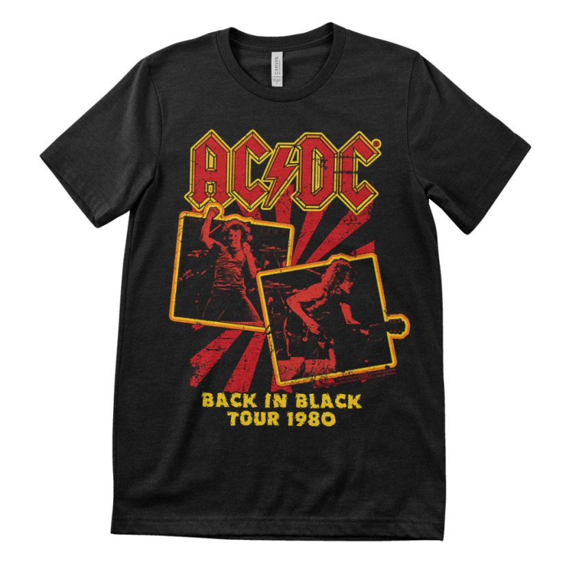AC/DC Back In Black Tour 1980 (T-Shirt) - Veľkosť: L