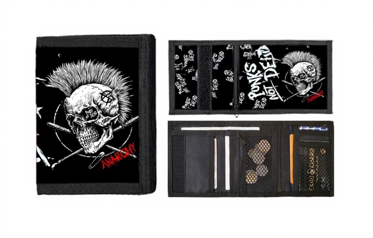 Anarchy Skull - Punks Not Dead peňaženka Anarchy Skull - Punks Not Dead peňaženka